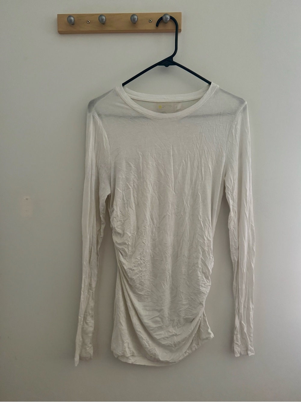 Zella White Long-Sleeve Crewneck Top